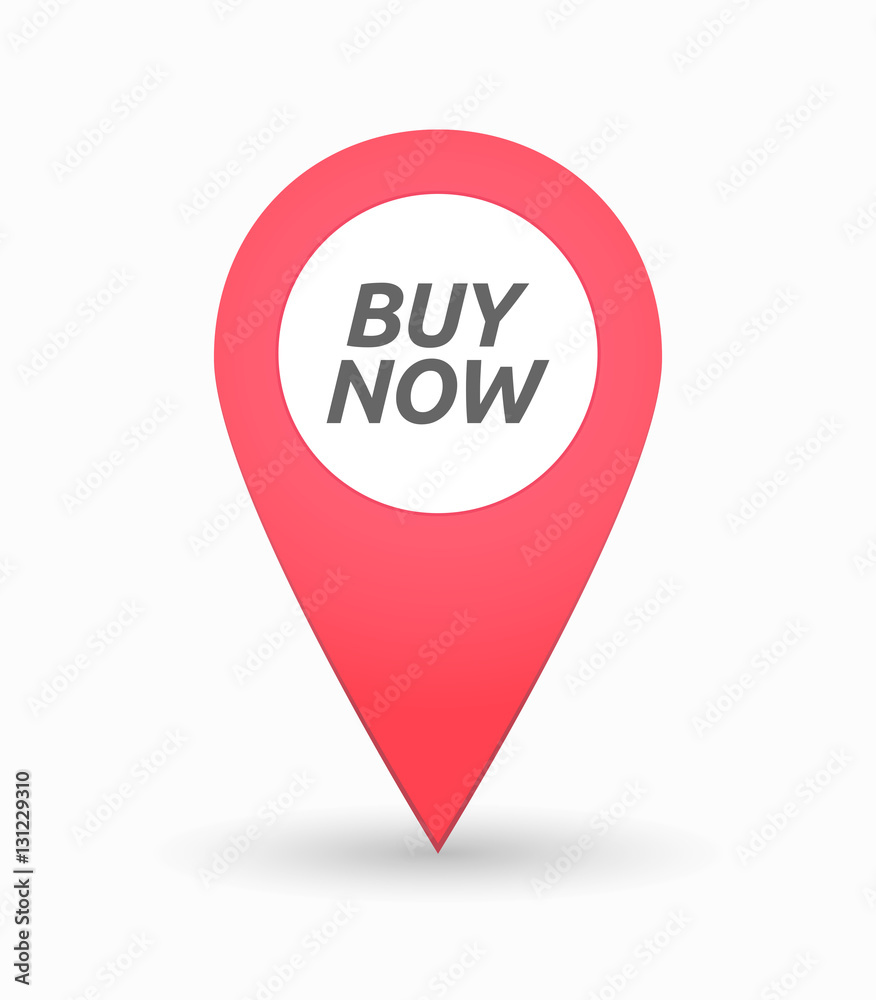 Isolated map mark with the text BUY NOW Isolated map mark with the text BUY NOW