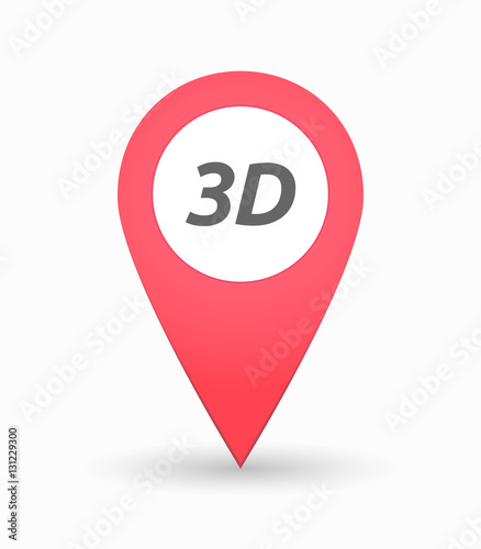 Free Download Isolated map mark with    the text 3D - GFXLoad