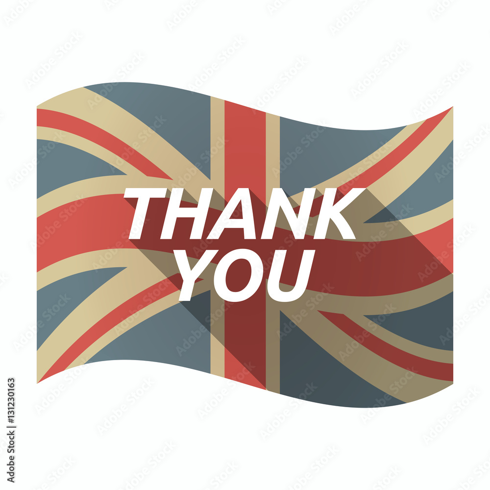Obraz premium Isolated UK flag with the text THANK YOU