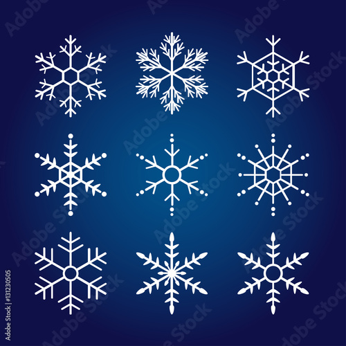 Collection of vector snowflakes for design