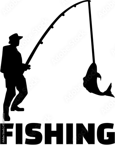 Fishing man with rod