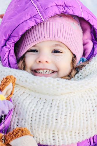 Portrait of cute little gir...