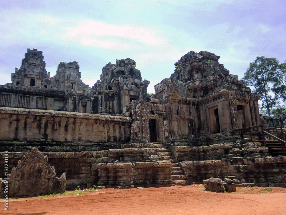 Ancient Cambodian temple lost and abandoned in Siem Reap jungle