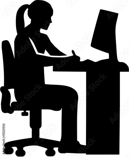 Female graphic artist worker at desk