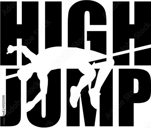 High jump word with cutout
