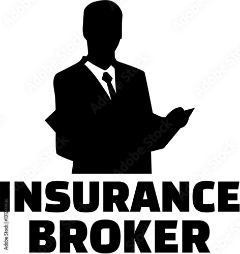 Insurance broker with man silhouette