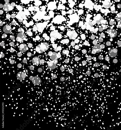 Snow on black background Abstract Christmas and New Year. Vecto © olegganko