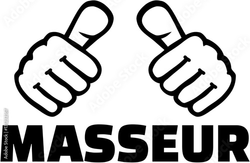 Masseur with thumbs. T-Shirt Design.