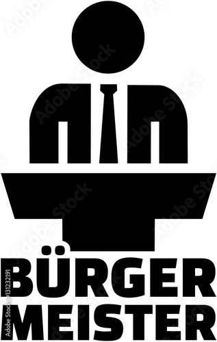 Mayor icon with german word