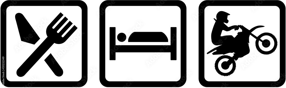 Motocross with eat sleep icons Motocross with eat sleep icons