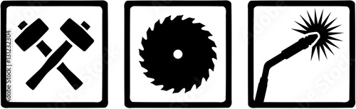Metal worker welder icons