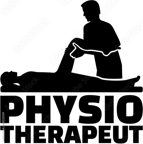 Physiotherapist german job title with silhouette