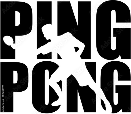 Ping Pong word with cutout