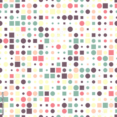 Wallpaper Mural Bright seamless pattern of squares and circles. Torontodigital.ca