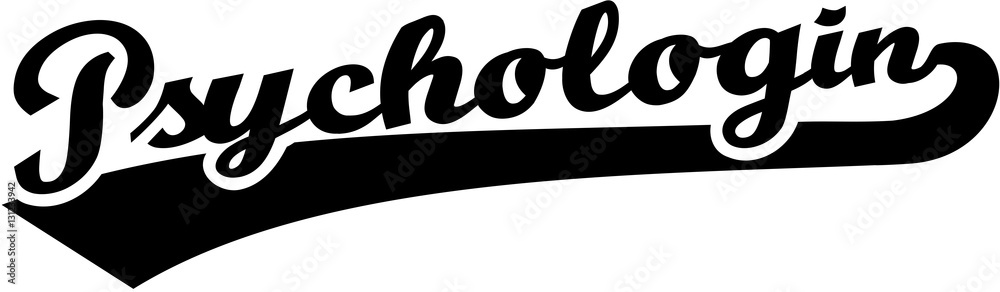 Female psychologist retro font german word Female psychologist retro font german word