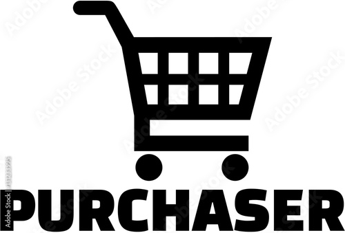 Purchaser with shopping cart icon