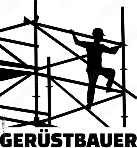 Scaffolder on the frame with german job title