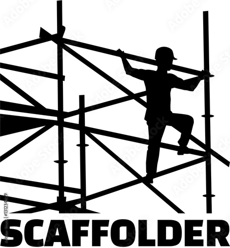 Scaffolder on the frame with job title photo
