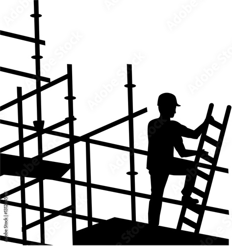Scaffolder working on site
