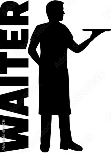 Waiter with job title