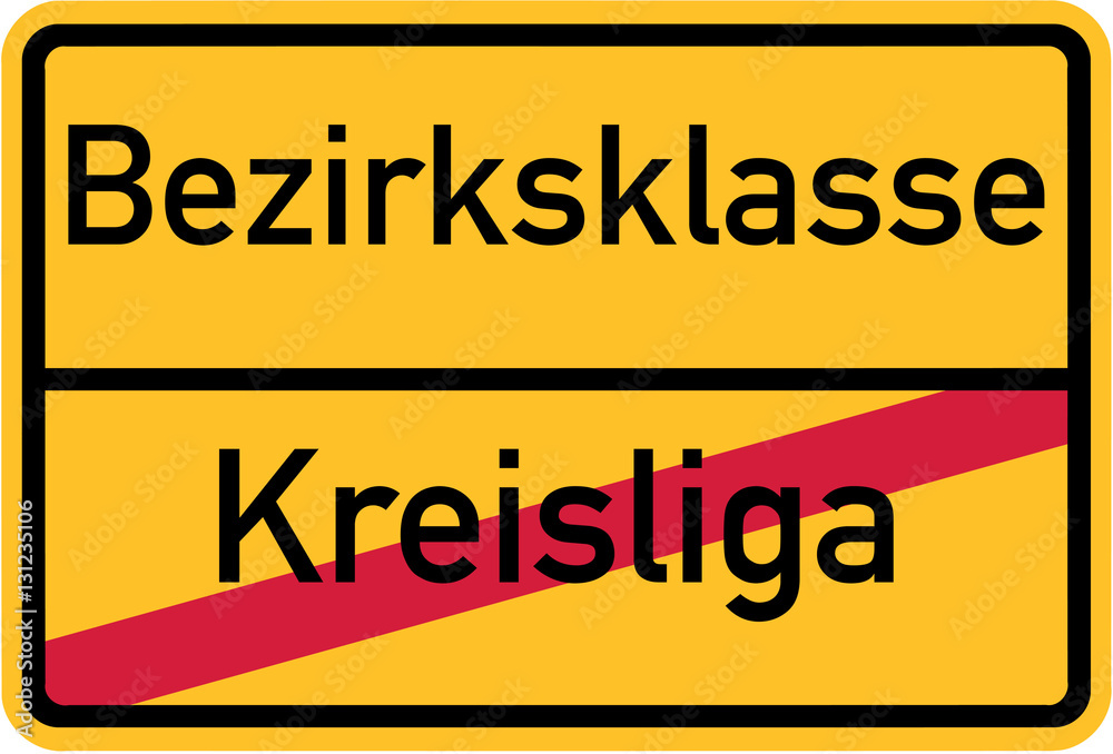 Fototapeta premium Promotion from district league to regional division - german village sign