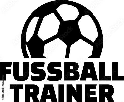 Soccer coach with ball. German job title.