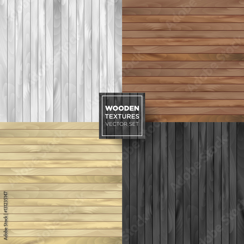 Wooden set of different color. Vector collection illustrations.