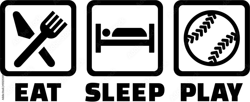 Obraz premium Eat sleep play softball