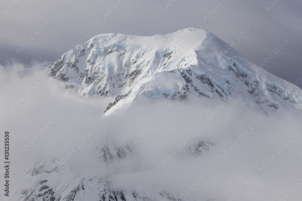 Fototapeta premium The highest peaks of Denali National Park from above. Denali previously known as McKinley Alaska.
