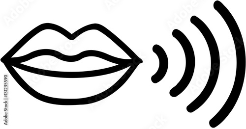 Mouth speaking icon photo