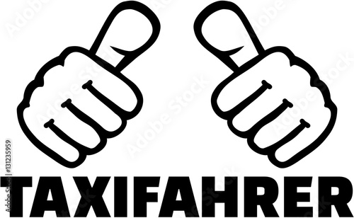 Taxi driver with thumbs. German T-Shirt design.