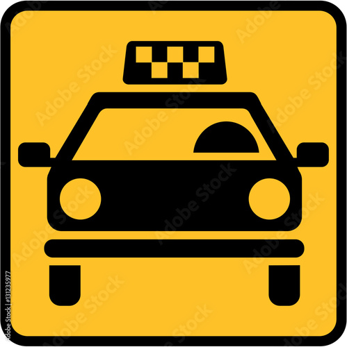 Yellow Taxi cab sign