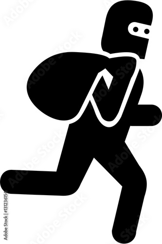 Thief pictogram with moneybag
