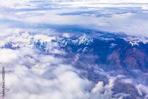 Panoramic Aerial View of the Andes Mountains in Peru © causeway