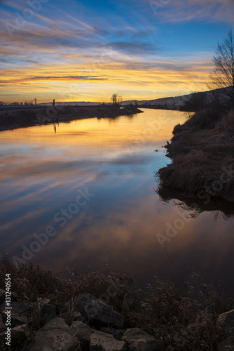Sunset Reflection On Alouette River