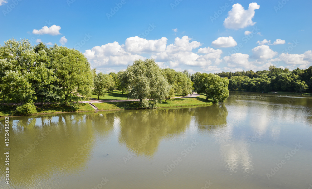 Moscow, Tsaritsyno park. View from bridge