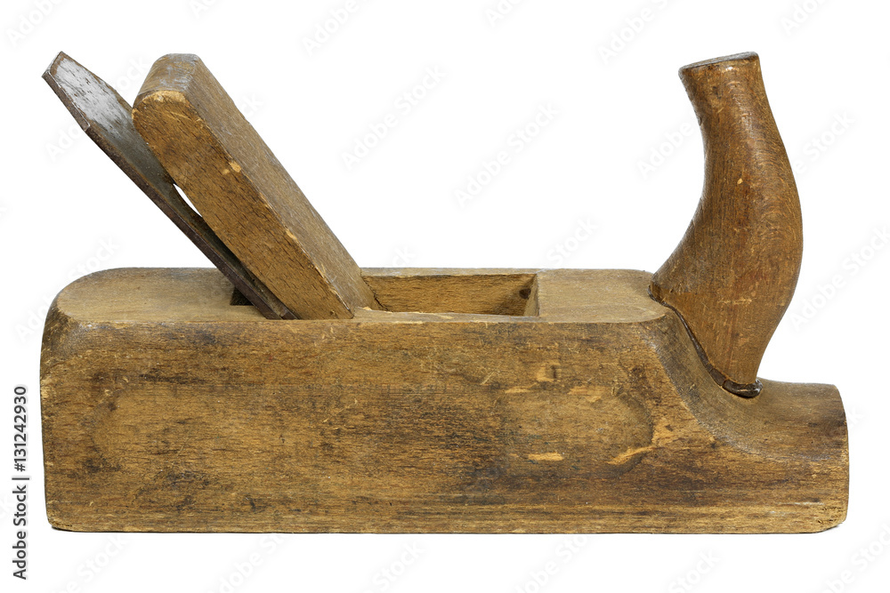 used wooden hand plane isolated on white background used wooden hand plane isolated on white background