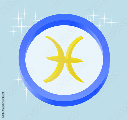 pisces astrological sign 3D