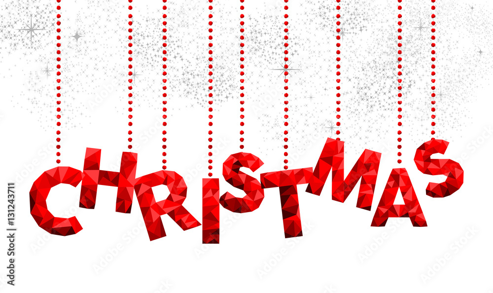 Red Christmas quote illustration low poly design Stock Vector Adobe Stock