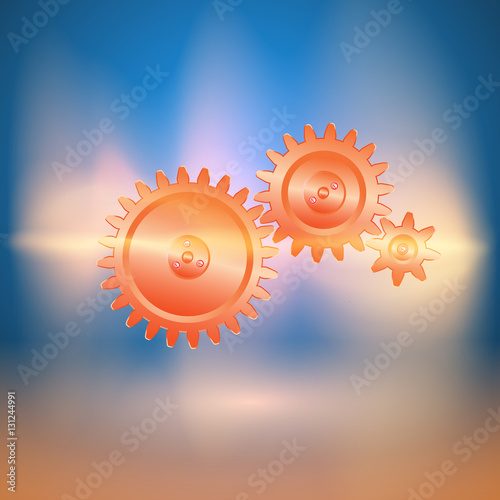 Abstract background with gear transmission in current arc