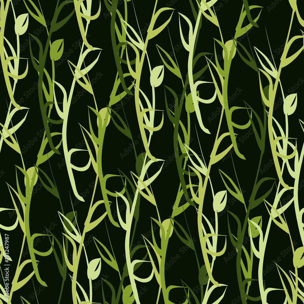 Green leaves seamless pattern Green leaves seamless pattern