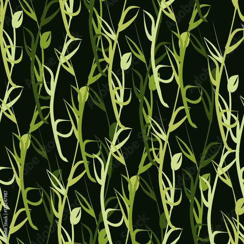 Green leaves seamless pattern