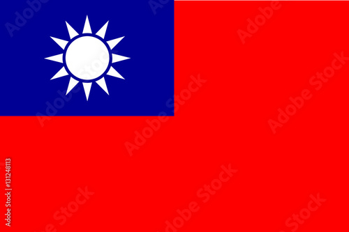 Print op canvas Taiwan flag, Flag of the Republic of China, 青天白日滿地紅,  National flag of Taiwan