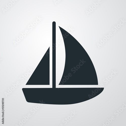 Icono plano velero en fondo degradado