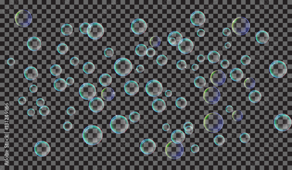 EPS10. Soap bubbles on a transparent background EPS10. Soap bubbles on a transparent background