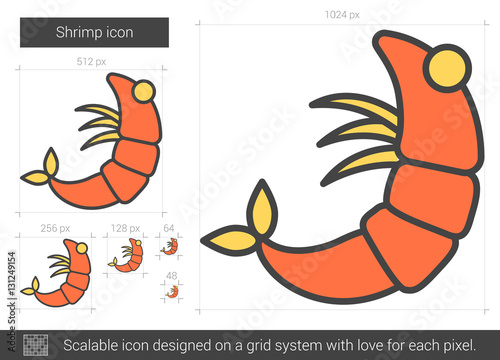 Shrimp line icon.