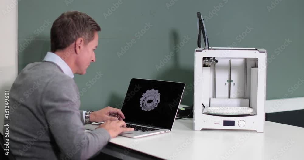 Engineer with 3d printer Engineer with 3d printer