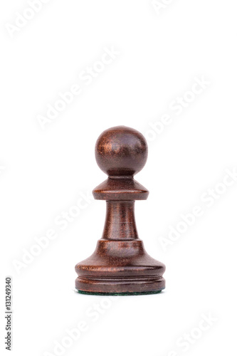 boxwood black pawn chess piece isolated