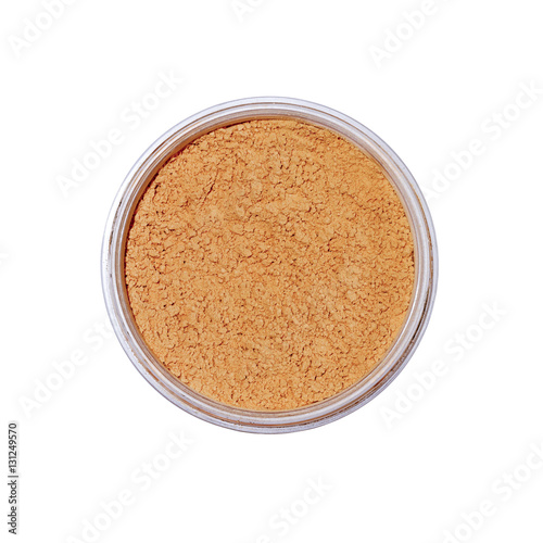 Foundation powder makeup in round container