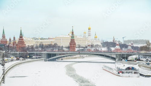 View of the Moskva River and Moscow Kremlin